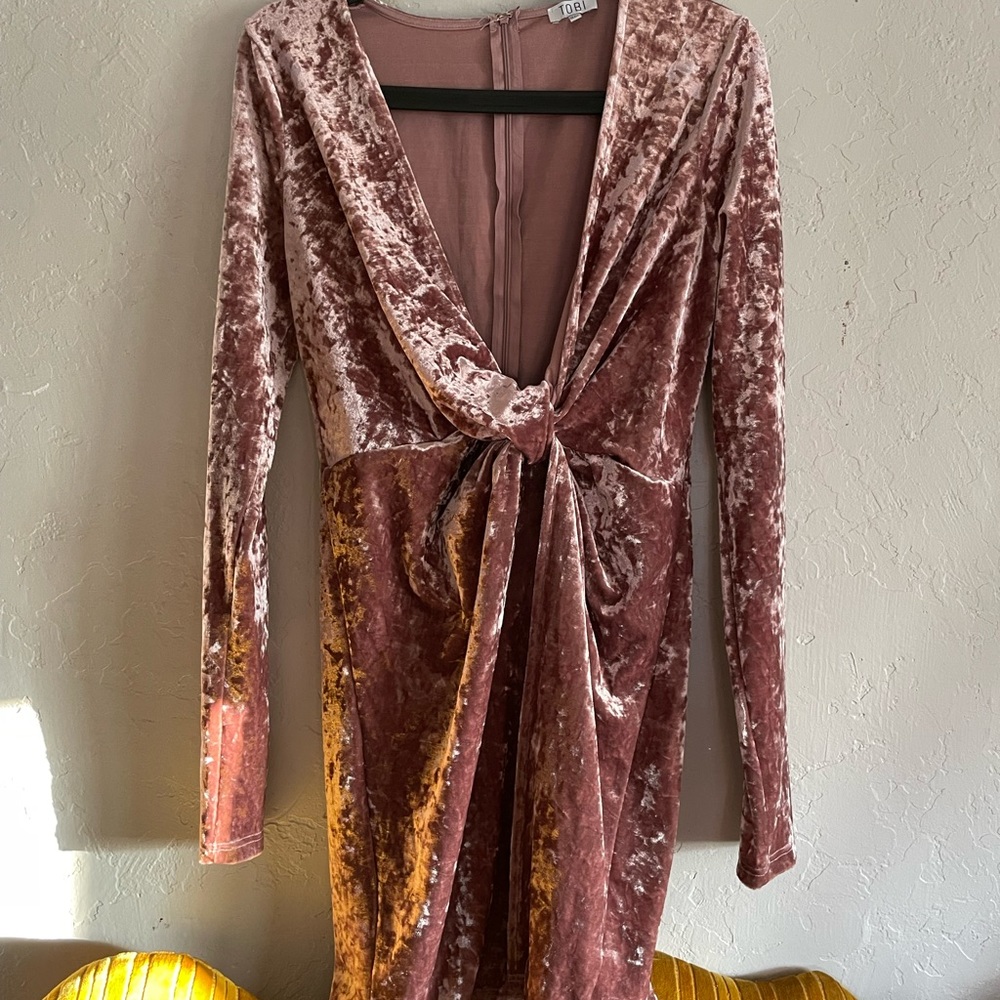 Super sexy deep v crushed velvet dress